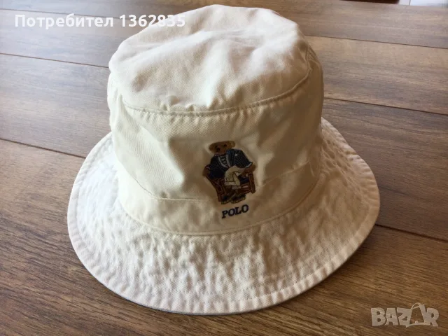 НОВА оригинална мъжка бяла шапка идиотка / bucket hat POLO RALPH LAUREN размер L / XL / 61 см от САЩ, снимка 9 - Шапки - 55900513