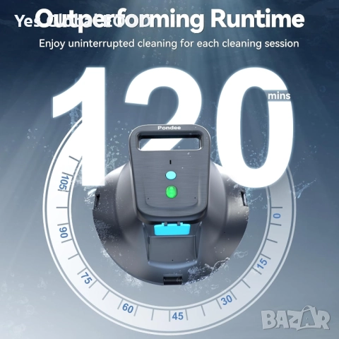 Pondee X1 робот прахосмукачка за басейн, 120 мин работа, снимка 2 - Друга електроника - 51880485