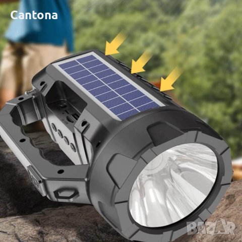 Мощен охранителен фенер със соларен панел, Bluetooth, FM Радио, USB,  BDL-235, снимка 3 - Къмпинг осветление - 42284855