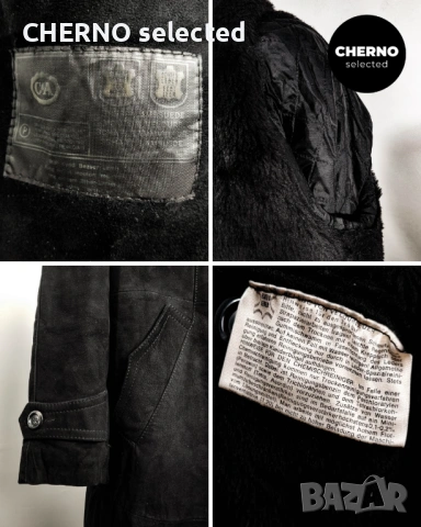 C&A дълго двуредно мъжко кожено палто от естествен велур с кожена яка – размер L , снимка 18 - Якета - 53668334