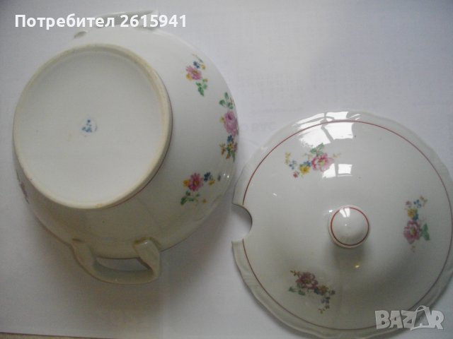 Ретро БГ от Соца-Порцеланов Супник-Голям-ф210мм-Отличен-Китка-Нови Пазар, снимка 14 - Сервизи - 39329953