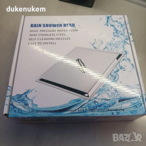 Душ глава с високо налягане, квадратна форма, 20 см, снимка 11 - Смесители - 53228157