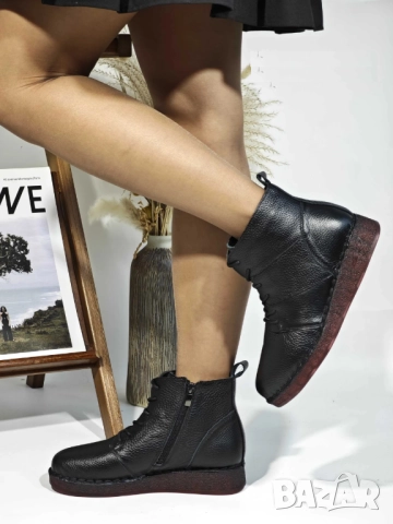 Дамски боти естествена кожа KL88, снимка 3 - Дамски боти - 51781293