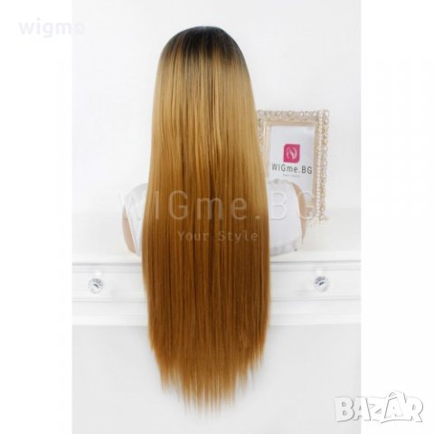 Дълга кестенява лейс фронт перука Саманта, снимка 2 - Аксесоари за коса - 35901599