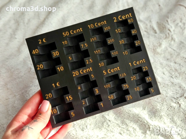 Компактен малък Евро монетник. Compact and small euro coins tray, снимка 3 - Друго търговско оборудване - 53078983
