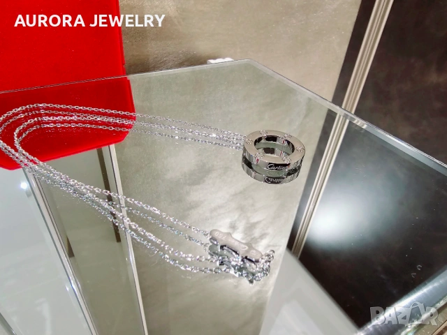 CARTIER Love White Gold Large Pendant Дамскo Колие, снимка 5 - Колиета, медальони, синджири - 53236913