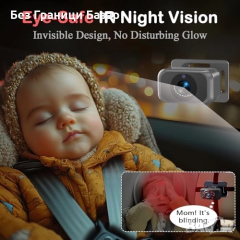 Нова Бебешка кола камера с инфрачервено нощно виждане и лесен монтаж, снимка 4 - Друга електроника - 52156371