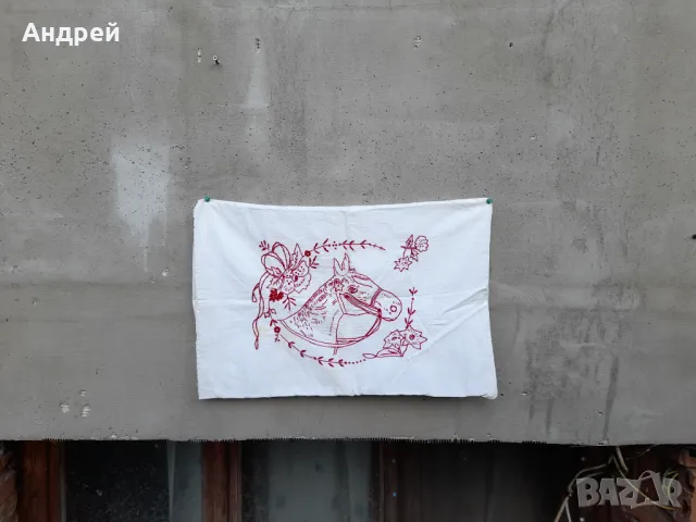 Стара бродирана калъфка за възглавница #20