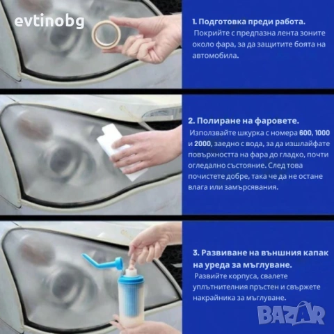 Комплект за нано покритие и възстановяване на фарове, снимка 3 - Аксесоари и консумативи - 53822444