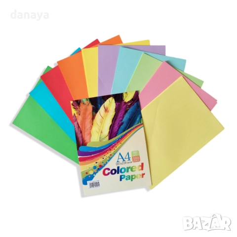 6016 Цветна копирна хартия, 10 цвята, 100 листа, А4, 80гр.