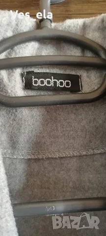 Boohoo сиво дълго отворено сако, снимка 3 - Сака - 55873008