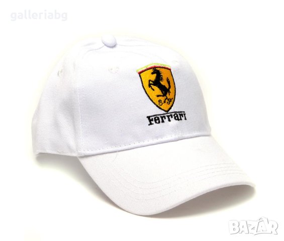 Автомобилна бяла шапка - Ферари (Ferrari), снимка 1 - Шапки - 41060683