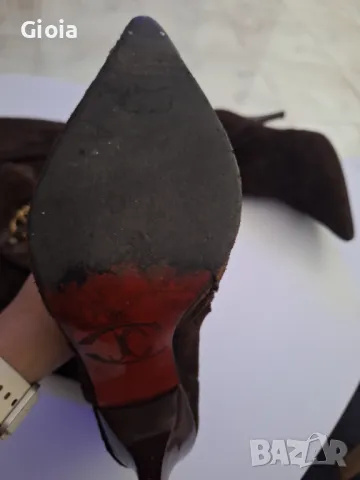 Just Cavalli ботуши естествена кожа и велур, снимка 8 - Дамски ботуши - 48653364