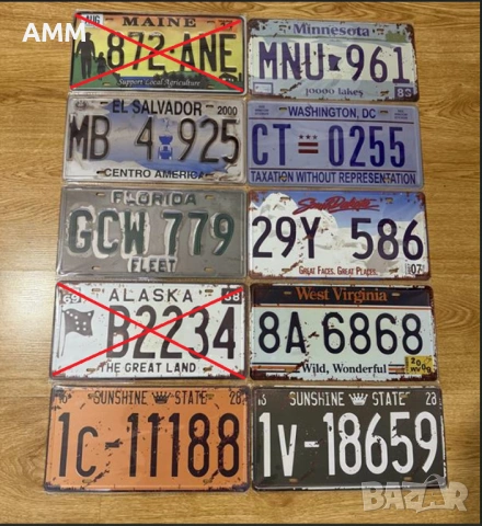Американски регистрационни  номера  - РЕПЛИКА., снимка 4 - Картини - 38975042