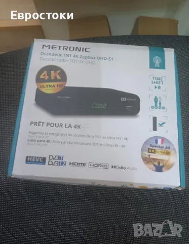 ТВ декодер METRONIC 441701, TNT декодер 4K Ultra HD UHD-S1 с USB порт. Този TNT UHD 4K декодер , снимка 9 - Приемници и антени - 50424088