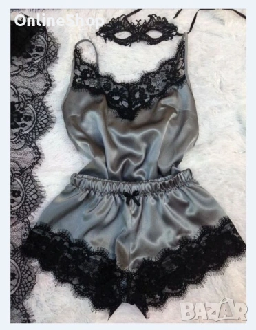 Дамска пижама от сатен и дантела, снимка 17 - Други - 53359057