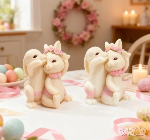 Молд влюбени зайчета