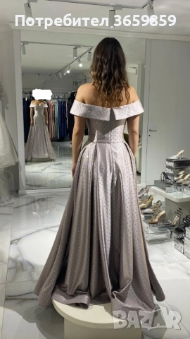 Лилава бална рокля с камъчета