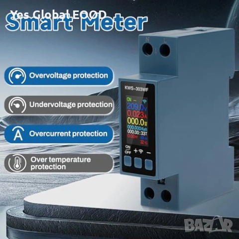 KWS-303 40A WiFi смарт електромер 8в1, снимка 4 - Друга електроника - 53496742