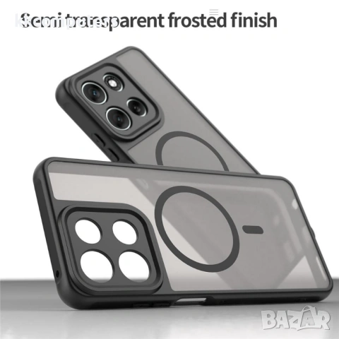 Магнитен Калъф за Motorola Moto G56 5G - PC + TPU, Анти-drop, Подсилени ъгли, Вграден Магнит, Вкл. П, снимка 6 - Калъфи, кейсове - 53508098