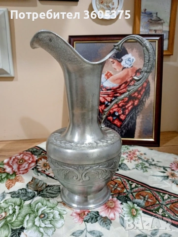 Масивна кана,сплав и калай,маркирана 