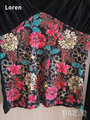 Поло с отворено деколте флорално, снимка 4 - Блузи с дълъг ръкав и пуловери - 53833212