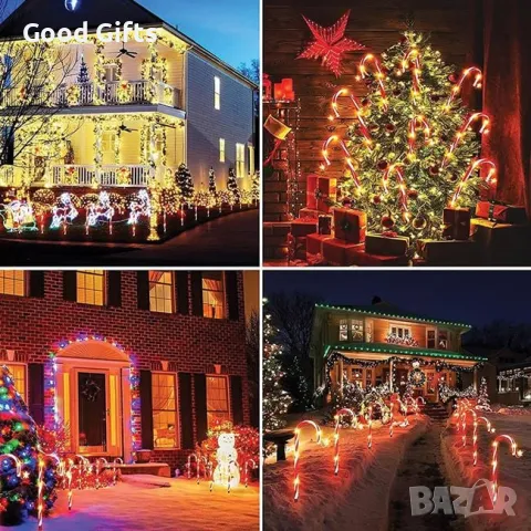 Комплект 2 броя Светещи Коледни Бастунчета, 60см Водоустойчиви, снимка 2 - Други - 47723568