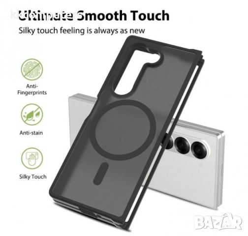 Калъф силикон мат MagSafe / Син / за Samsung Z Fold 6 Баркод : 3132986, снимка 2 - Калъфи, кейсове - 51922657