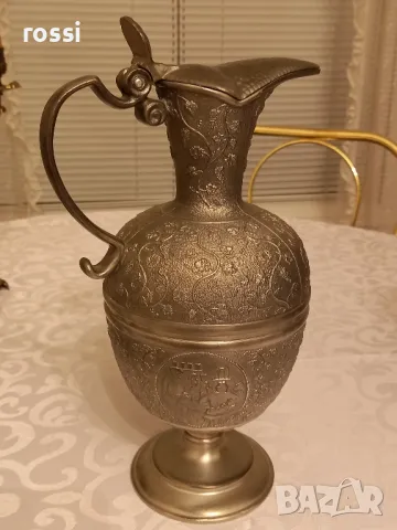 Vintage. Нов. Немски калаен сервиз за вино, ракия. Кана и 6 чаши. , снимка 5 - Антикварни и старинни предмети - 48827866