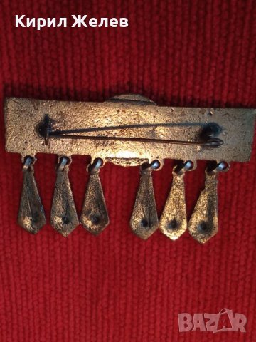 ТЮРКОАЗЕНА БРОНЗОВА ПОСРЕБРЕНА ВЪЗРОЖДЕНСКА РЯДКА БРОШКА НАКИТ за НОСИЯ МАЙСТОРСКА ИЗРАБОТКА 22417, снимка 2 - Антикварни и старинни предмети - 33134045