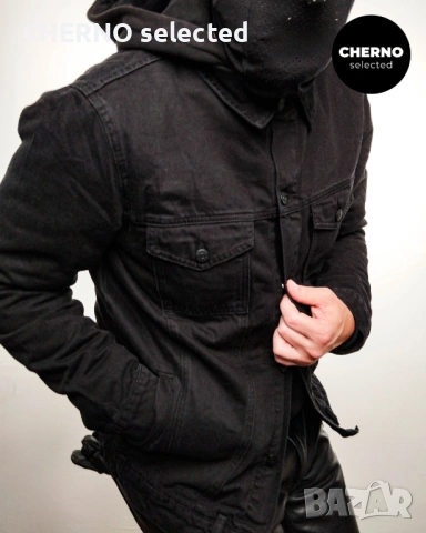 Мъжко черно дънково • деним яке SAINT MORTA Denim Jacket – размер L , снимка 2 - Якета - 53850783