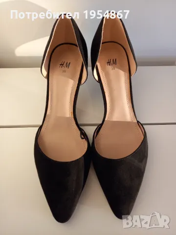 Чисто нови H&M велурени обувки ток 5 см