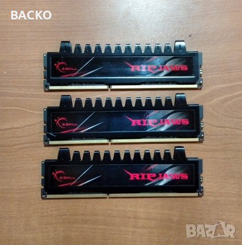 12Gb ddr3-3х4Gb G.SKILL RIPJAWS, снимка 1 - RAM памет - 40065372