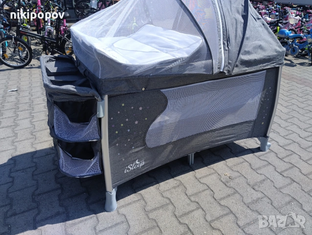 CANGAROO Детска кошара ISLEEP сив, снимка 2 - Детски люлки - 53565197