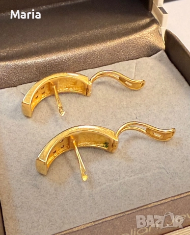 Дамски обеци жълто злато и брилянти, снимка 9 - Обеци - 52497821