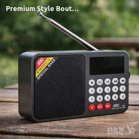 Соларно портативно радио JOC H6108REC-S с Bluetooth, FM радио и MP3 плеър, снимка 4 - Соларни лампи - 53808484