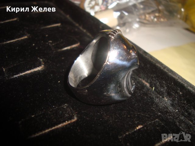 СТОМАНЕН МАСИВЕН СТРАХОВИТ ПРЪСТЕН - МАСКА НОВ НЕРЪЖДАЕМ 24983, снимка 9 - Пръстени - 34420795