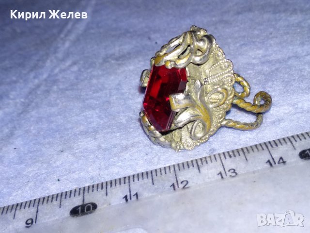 СТАРИНЕН МАЙСТОРСКИ СКЪПОЦЕНЕН АР НУВО ПОСРЕБРЕН ПРЪСТЕН с ГОЛЯМ ЮВЕЛИРНО ФАСЕТИРАН ГРАНАТ 37140, снимка 13 - Антикварни и старинни предмети - 40555141