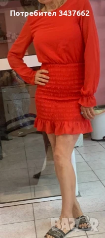 Рокля червена , снимка 6 - Рокли - 50980983