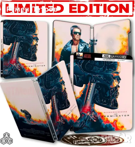 нов 4K + Blu Ray Steelbook - ТЕРМИНАТОР - TERMINATOR - без БГ субтитри, снимка 2 - Blu-Ray филми - 48345573