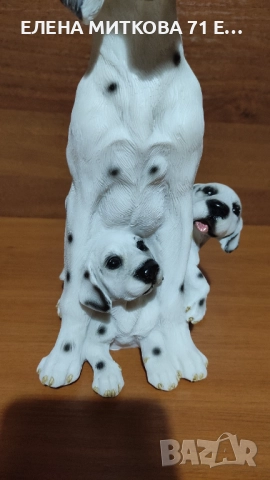 Изразителна статуетка на Мама Далматинка с двете си рожби, снимка 4 - Статуетки - 52458950
