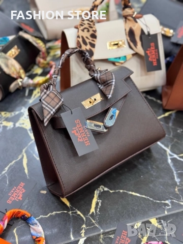 Чанти Hermes велур и кожа, снимка 3 - Чанти - 52610977