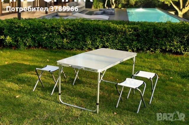 Сгъваема градинска маса със 4 стола , снимка 2 - Къмпинг мебели - 41980965