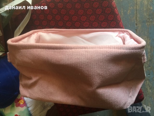 Розова кошница от кадифе ш.19/д.31, снимка 1