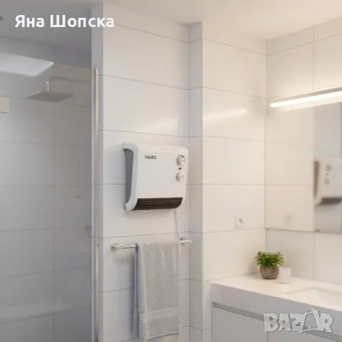 Отоплителна печка за баня Voltz OV51970J 2000W – вентилатор, термостат, снимка 5 - Отоплителни печки - 55790177