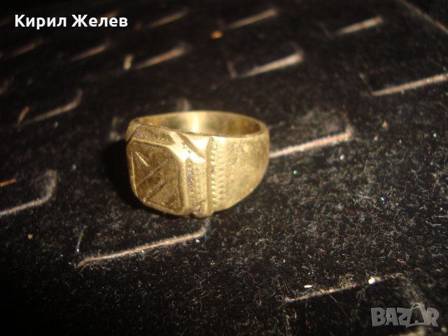 СТАР ПОЗЛАТЕН БРОНЗОВ ПРЪСТЕН ОРНАМЕНТИРАН РЪЧНО МАЙСТОРСКА АРТ ДЕКО ИЗРАБОТКА МАСИВЕН 18161, снимка 3 - Антикварни и старинни предмети - 33866831