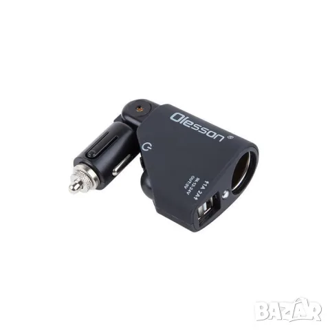 Разклонител за запалка с 1 гнездо 2 USB порта и подвижно рамо