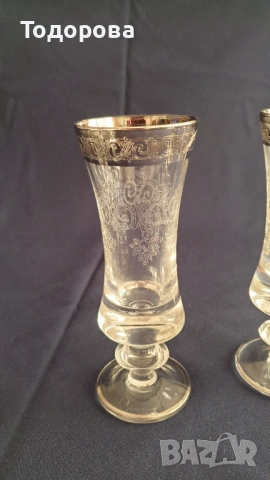 Кристални чаши за шампанско Murano Medici - 4 броя, снимка 6 - Сервизи - 53660134