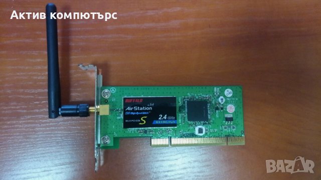 Безжична мрежова карта Buffalo WLI2PCIG54S Wireless 802.11a/b/g PCI Low Profile, снимка 1 - Мрежови адаптери - 41808018
