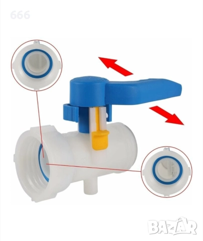 Клапан клапа за резервоар 1000л, Raccord 60 мм, пластмаса, снимка 5 - Други инструменти - 52698803